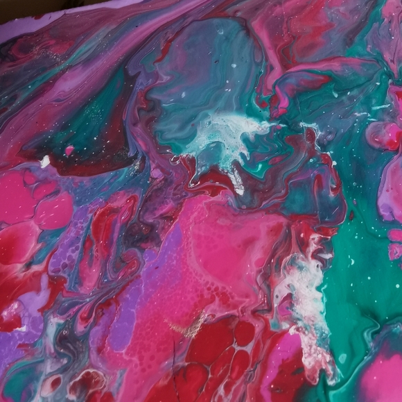 Small Wood Abstract Painting Garden Swirl wall art - Picture 9 of 10